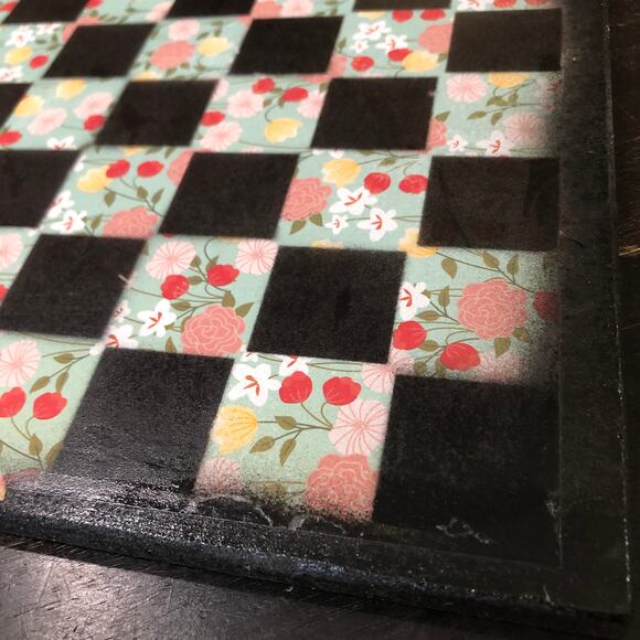 Scrapbook Chess Set - Mint Green Flowers - Picture 6 of 12